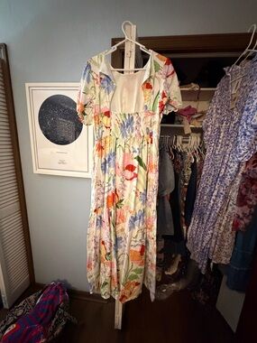 Sugarlips White Multi Floral Midi Dress